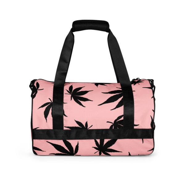 Pink and Black Pot Leaf Gym Bag - Image 3