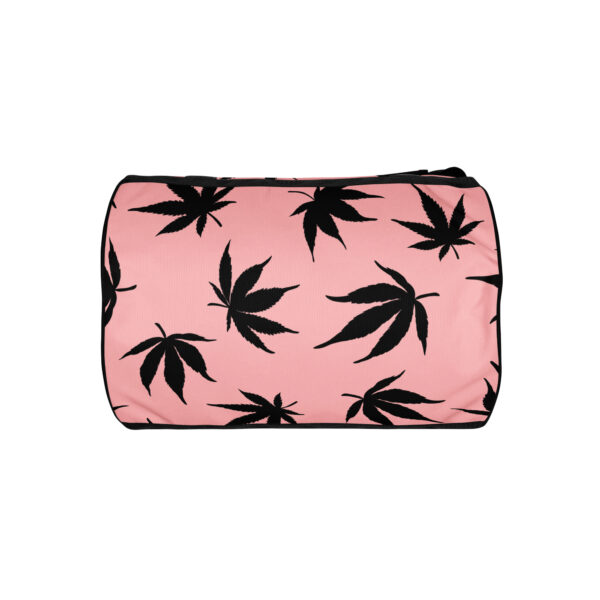Pink and Black Pot Leaf Gym Bag - Image 4