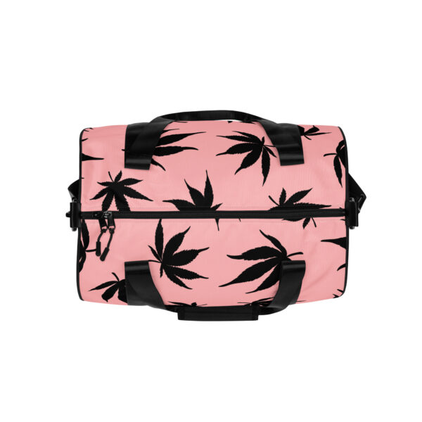 Pink and Black Pot Leaf Gym Bag - Image 2