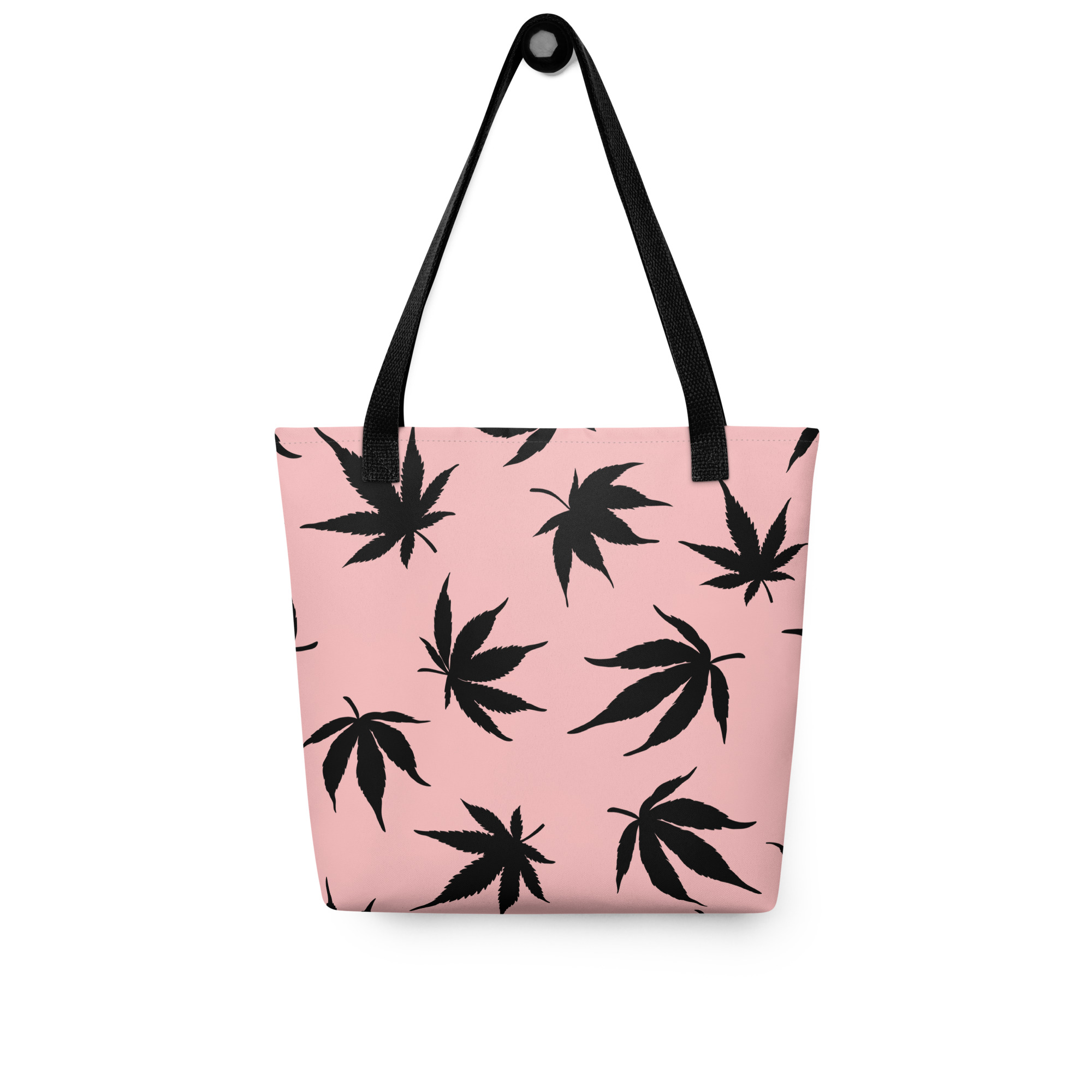 Pink and Black Pot Leaf – Tote bag