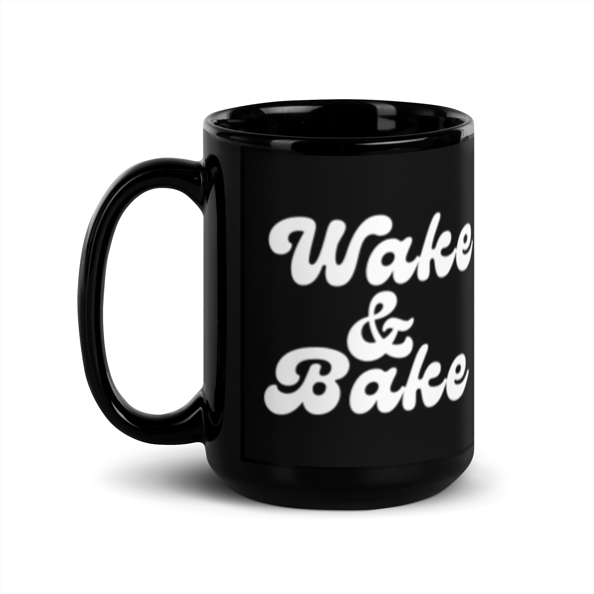 Wake and Bake - Black Glossy Mug - Image 4