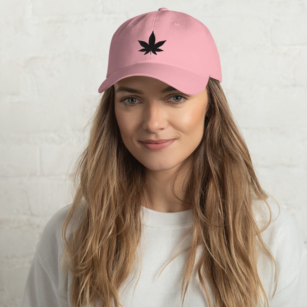 Cannabis Leaf - Dad Hat Pink - Image 2