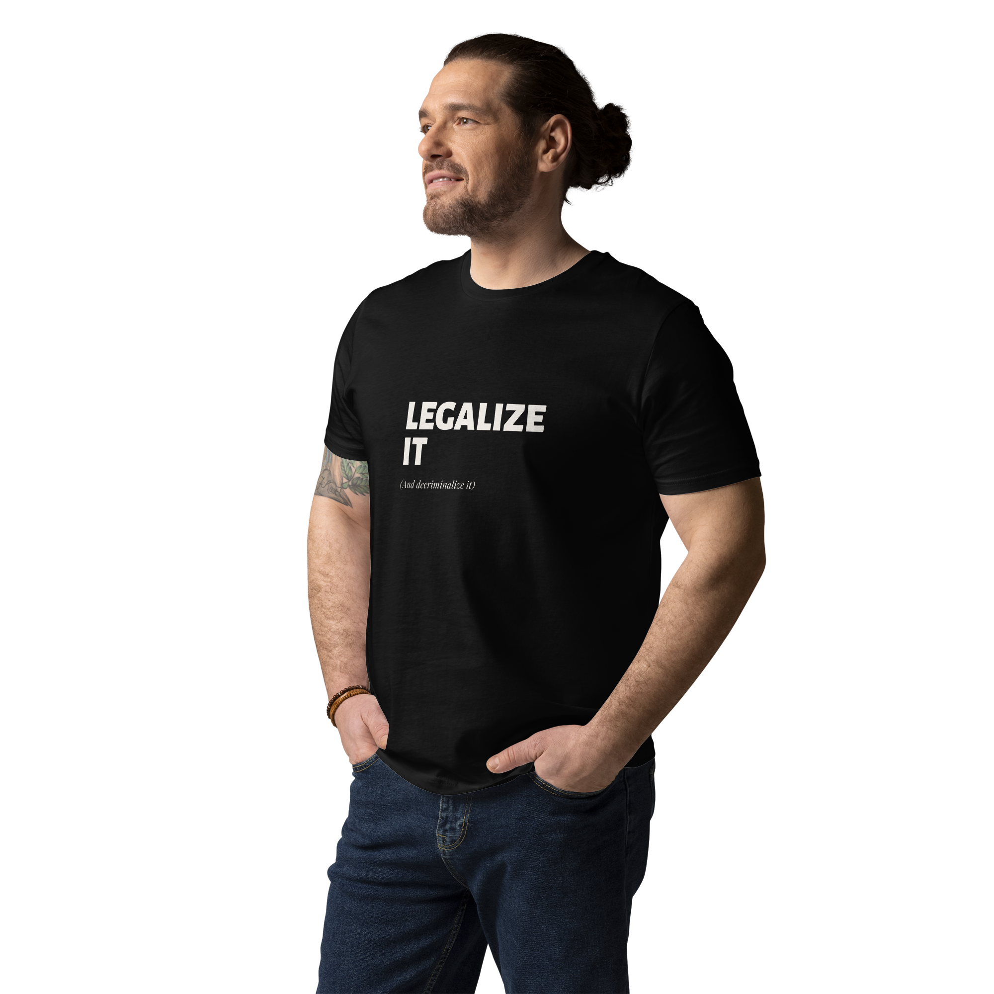 Legalize It - Unisex Organic Cotton T-shirt Black - Image 4