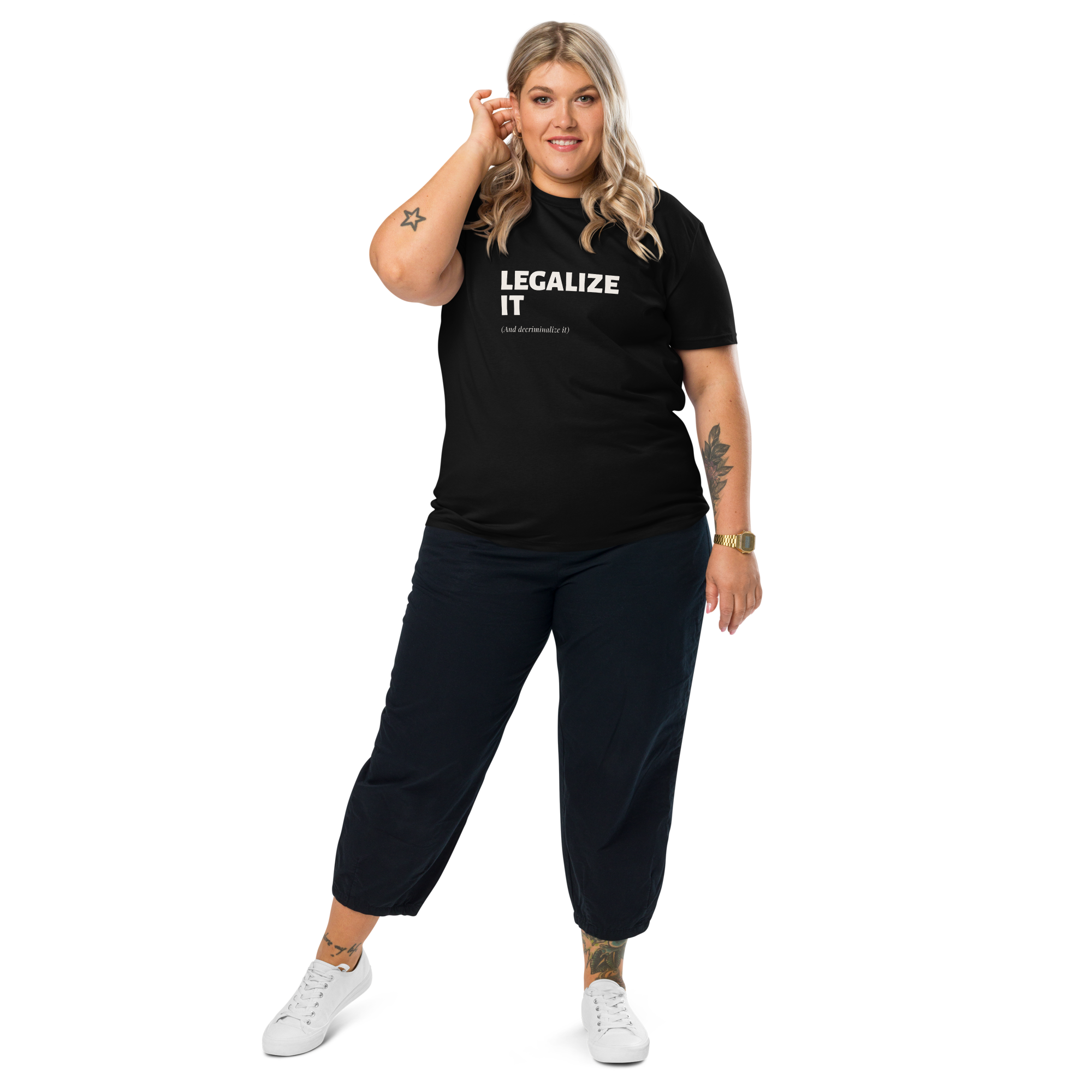 Legalize It - Unisex Organic Cotton T-shirt Black - Image 5