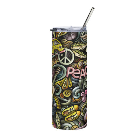 Peace and Love Stainless Steel Tumbler