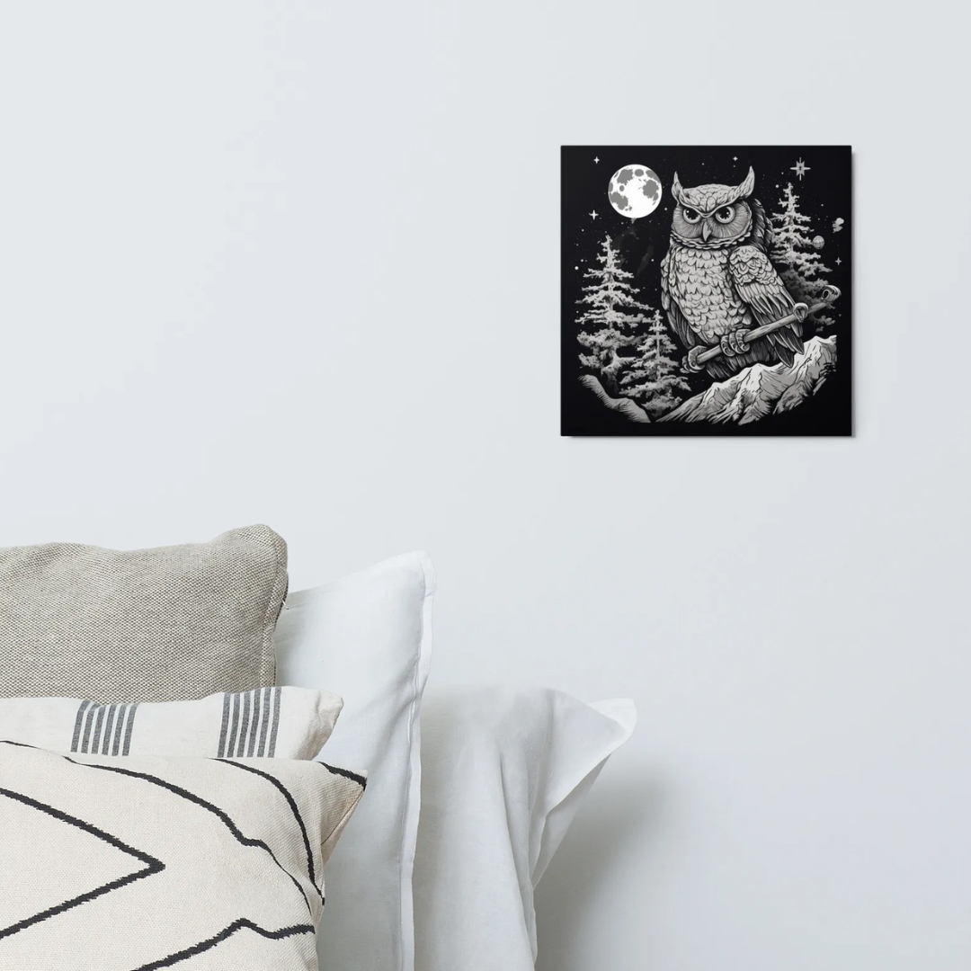 Black and White Owl Metal Print