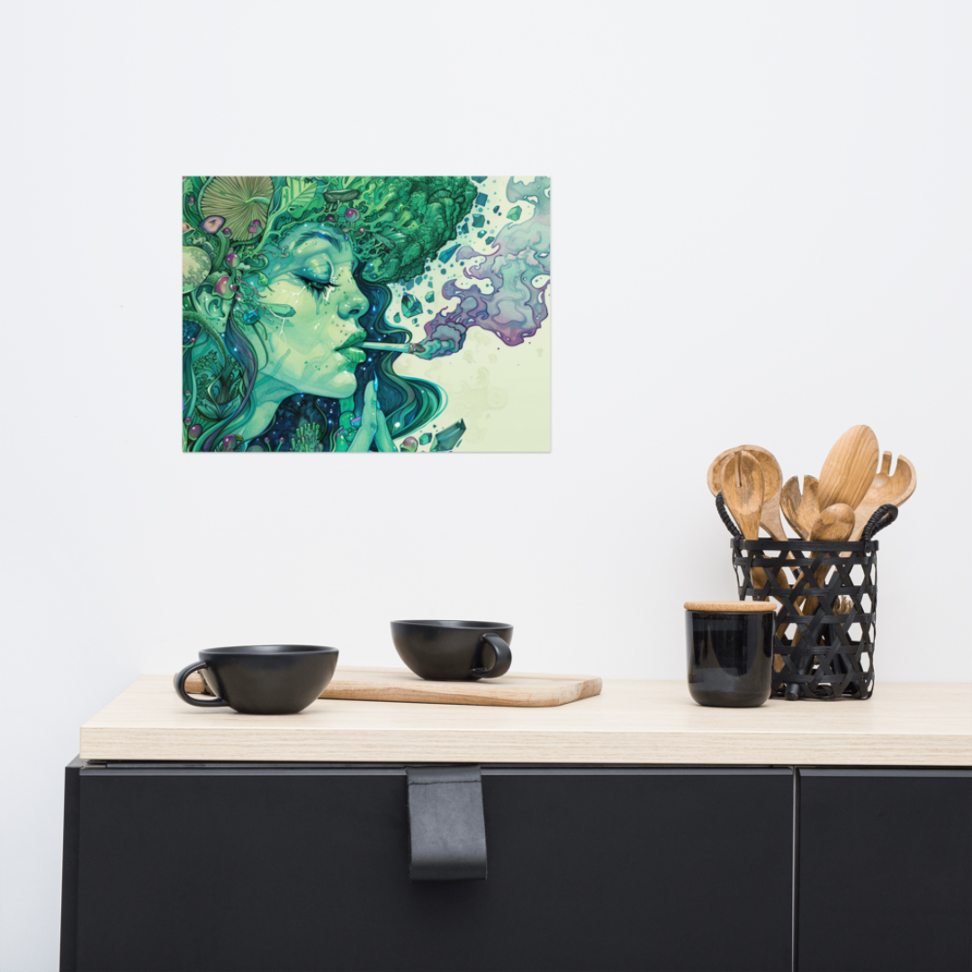 Emerald Enchantress: Dank Mushroom Fairy Poster