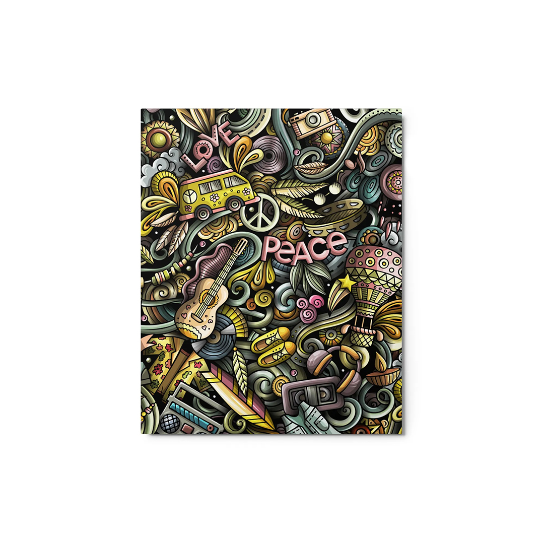 Peace and Love Metal Print for Marijuana Lovers