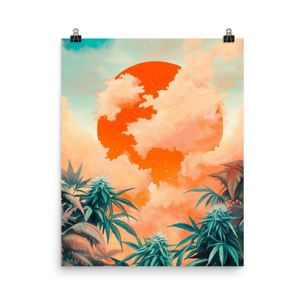 Tranquil Sunset Cannabis Poster - Image 2