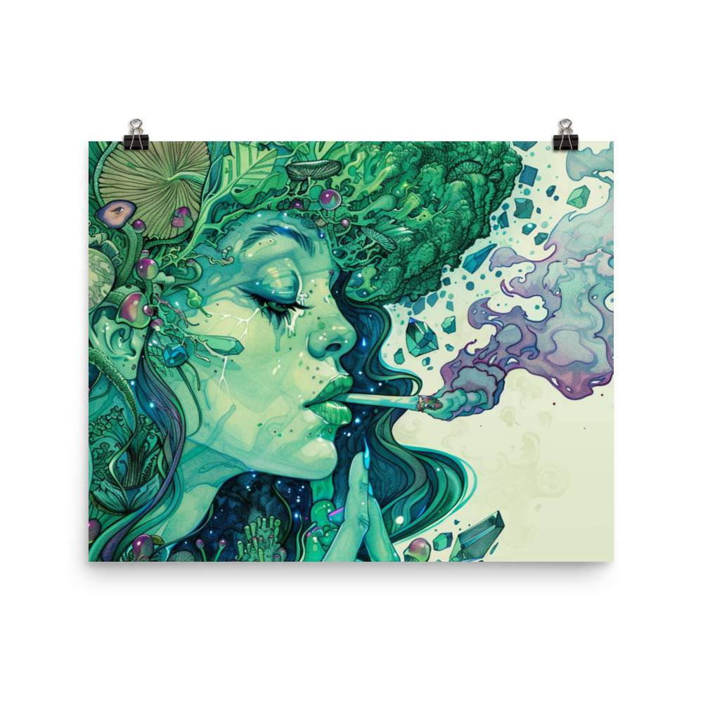 Dank Mushroom Green Fairy Girl Poster - Image 2