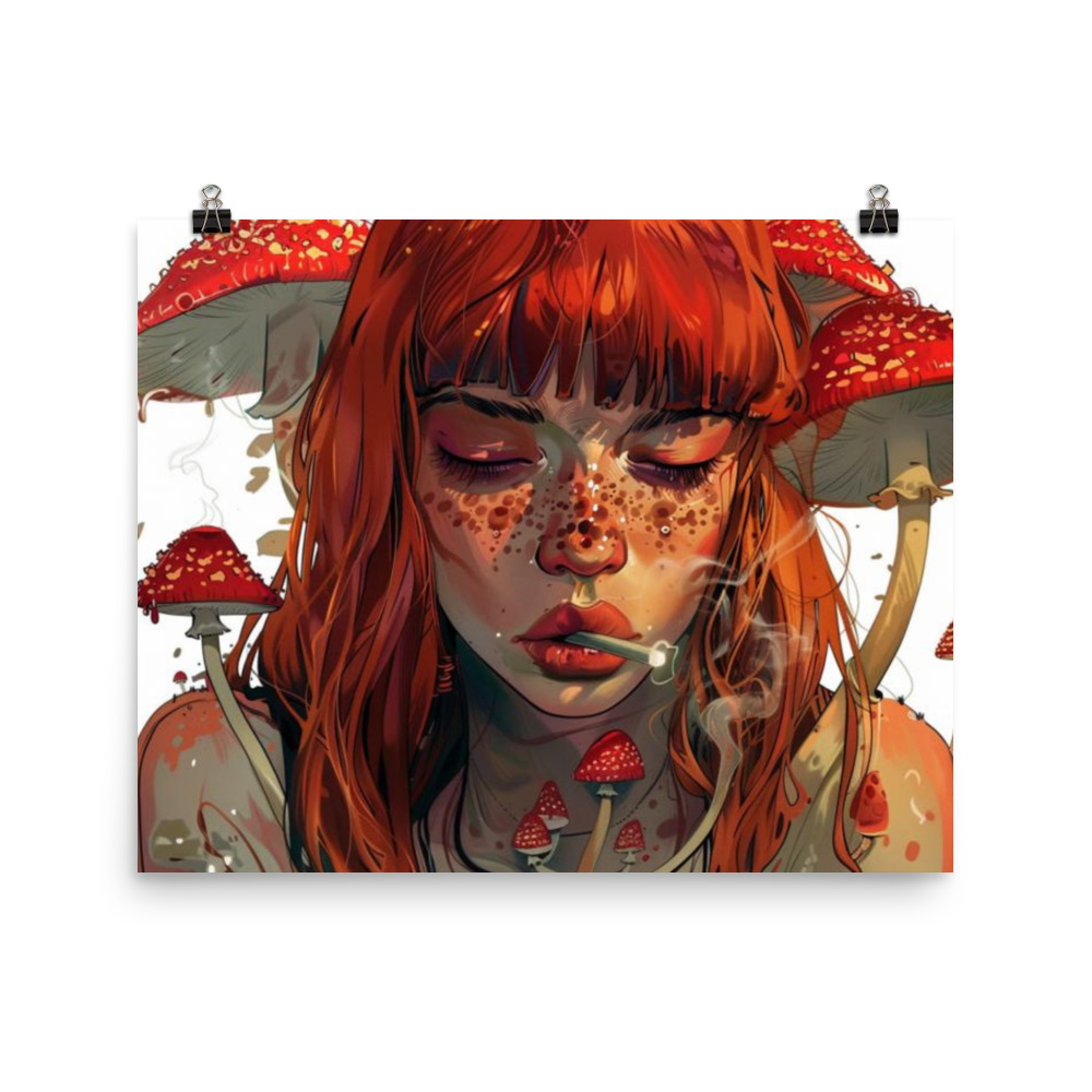 Dank Mushroom Red Fairy Girl Poster - Image 2