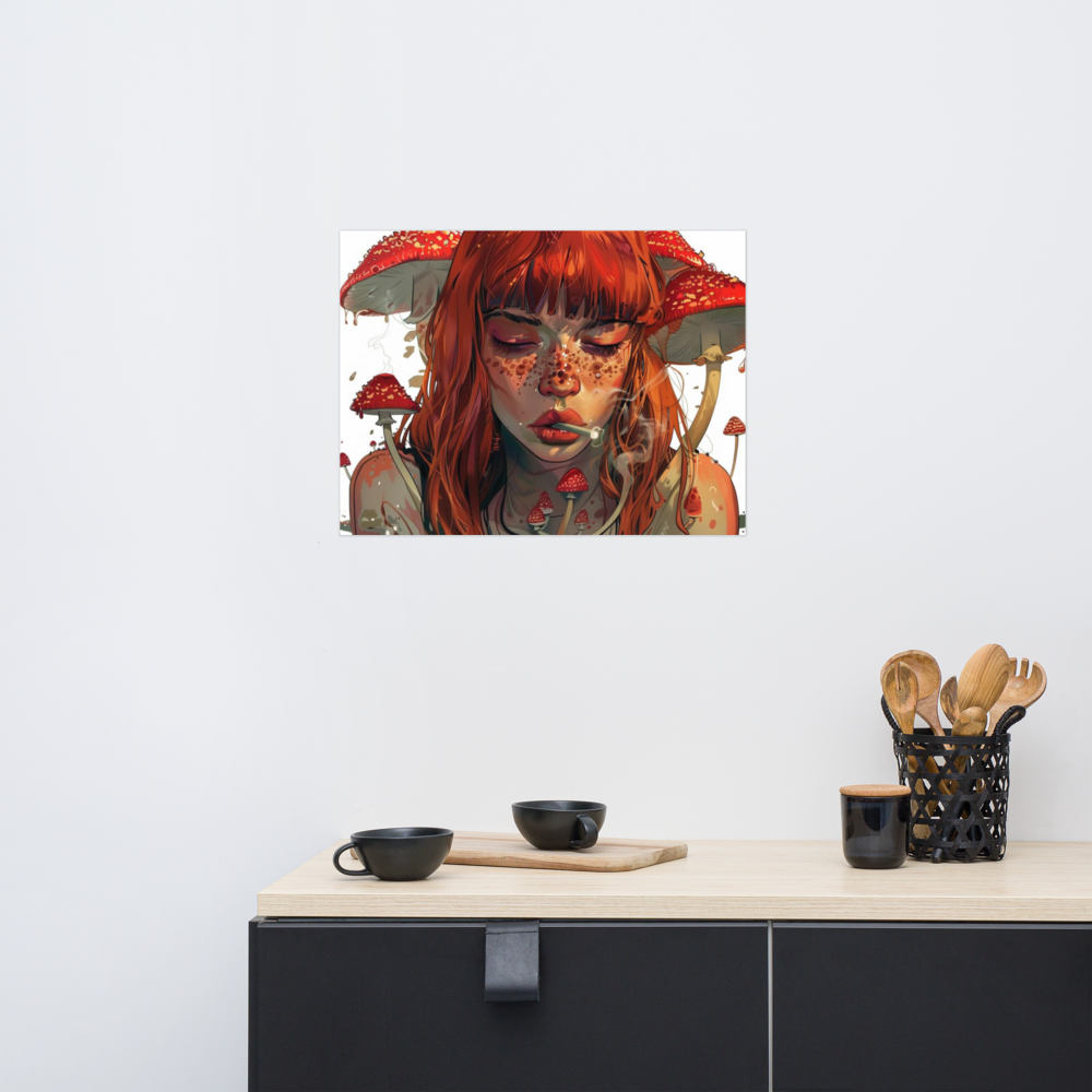 Dank Mushroom Red Fairy Girl Poster