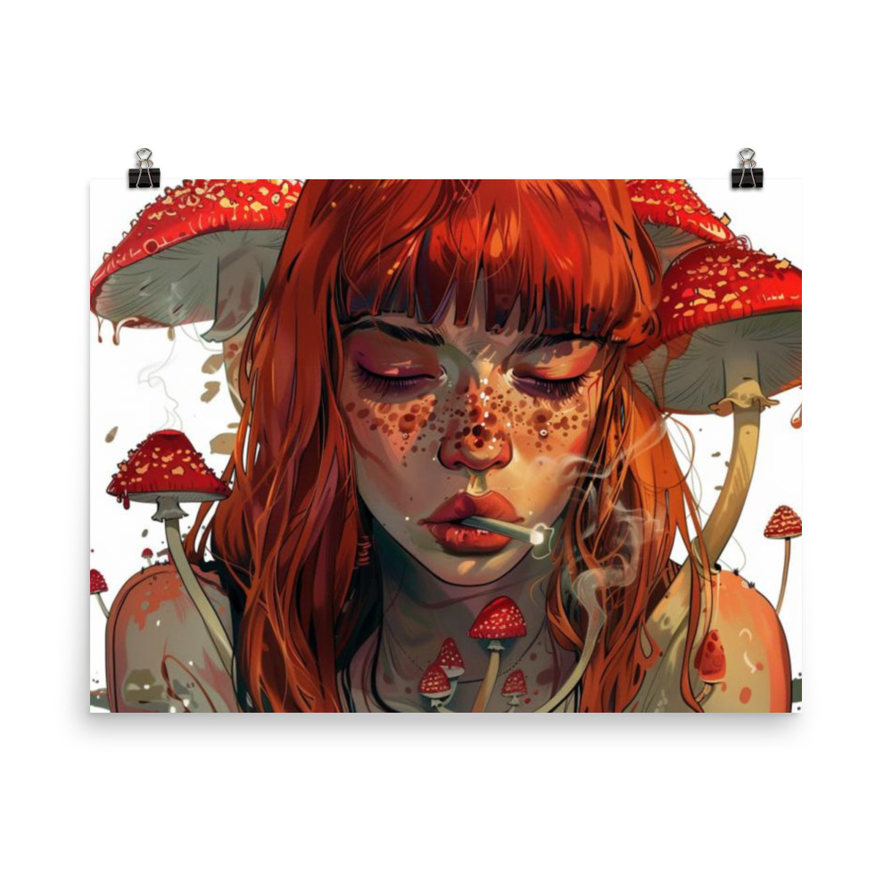 Dank Mushroom Red Fairy Girl Poster - Image 3