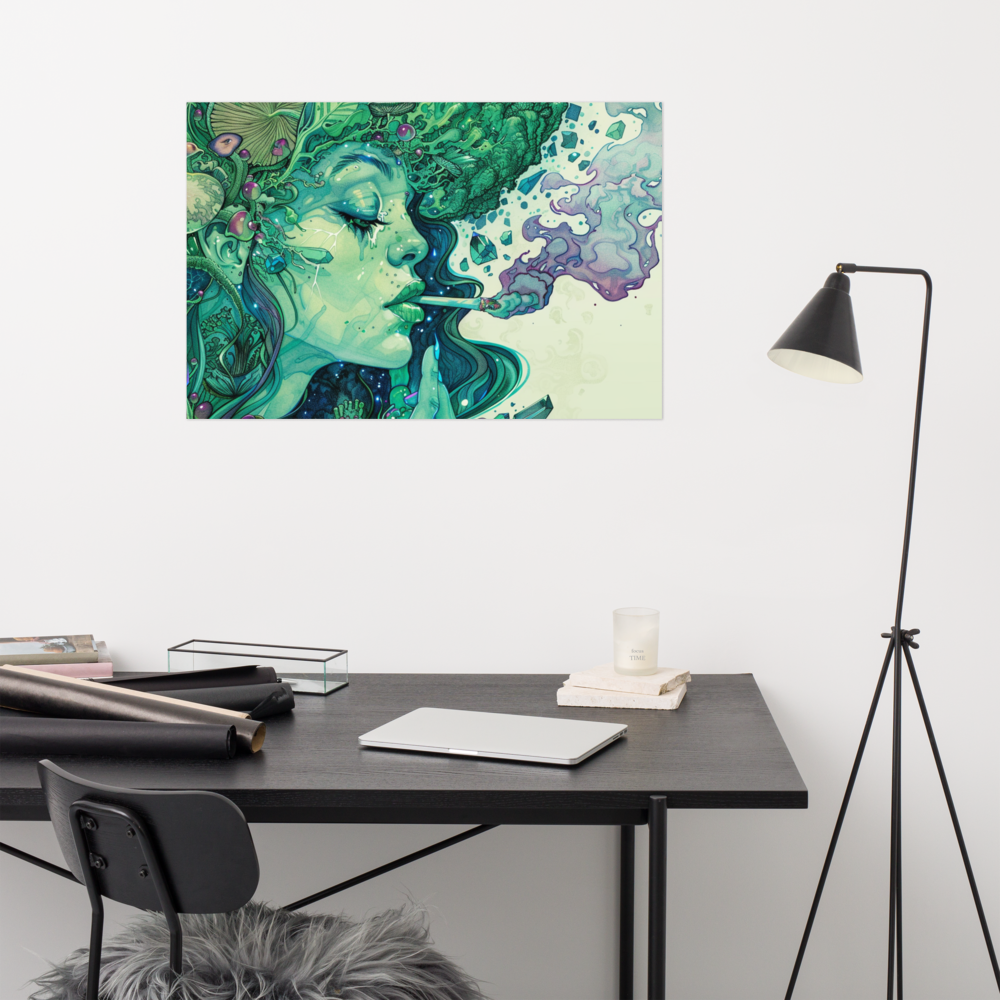 Dank Mushroom Green Fairy Girl Poster