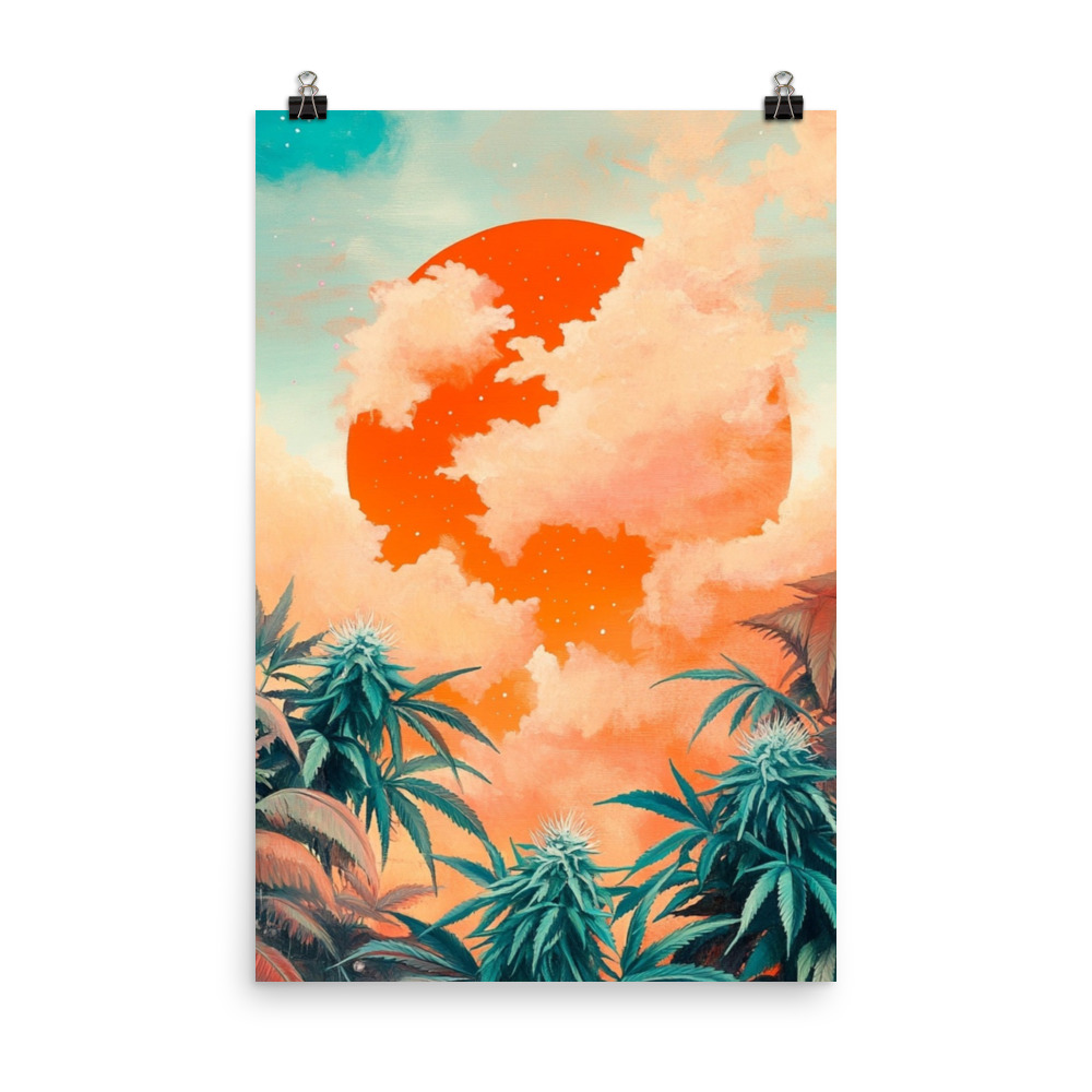 Tranquil Sunset Cannabis Poster - Image 4