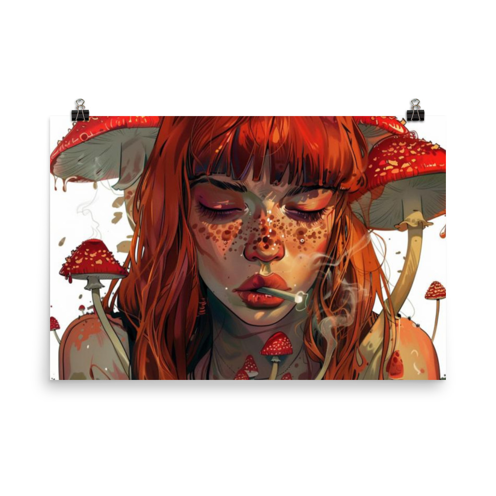 Dank Mushroom Red Fairy Girl Poster - Image 4