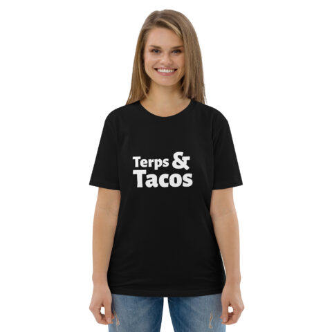 Terps & Tacos – Unisex Organic Cotton T-shirt (Black)