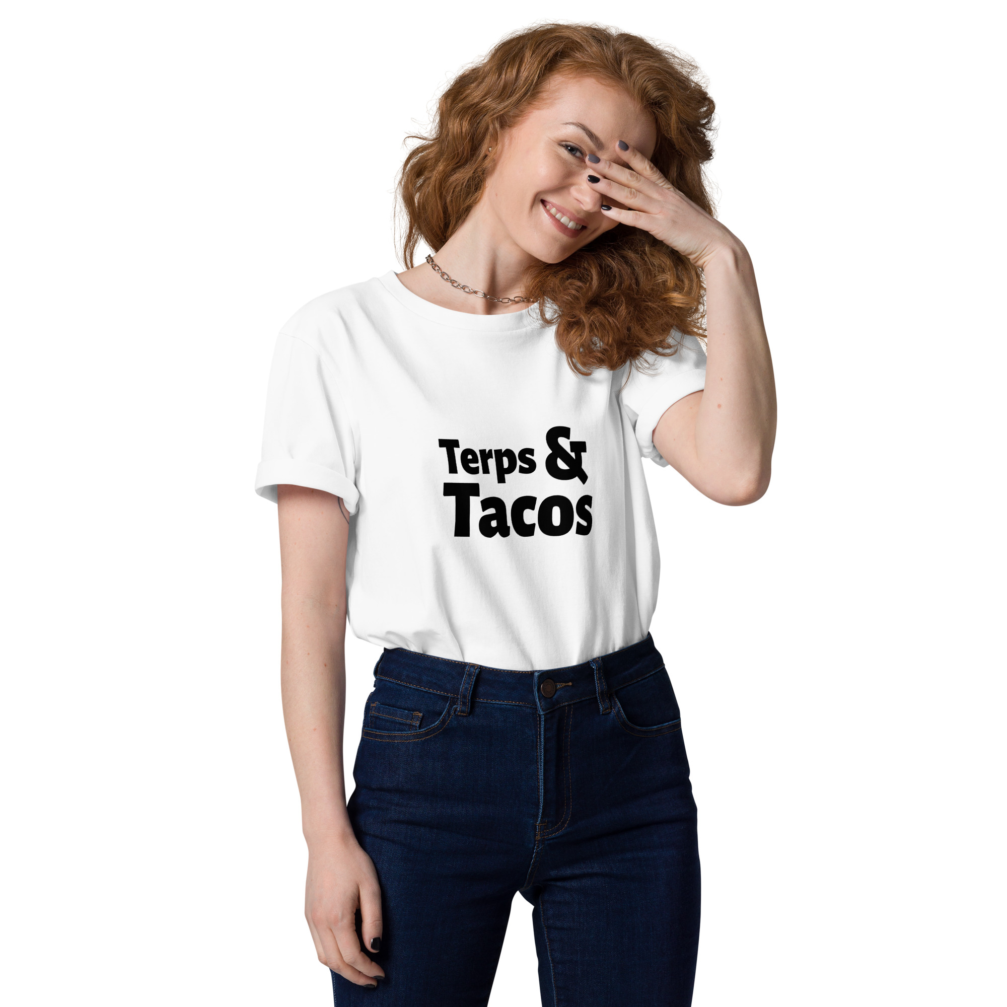 Terps & Tacos – Unisex Organic Cotton T-shirt (White) - Image 2